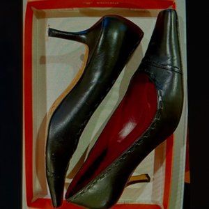 Ann Taylor high heel shoes, black leather, 10M